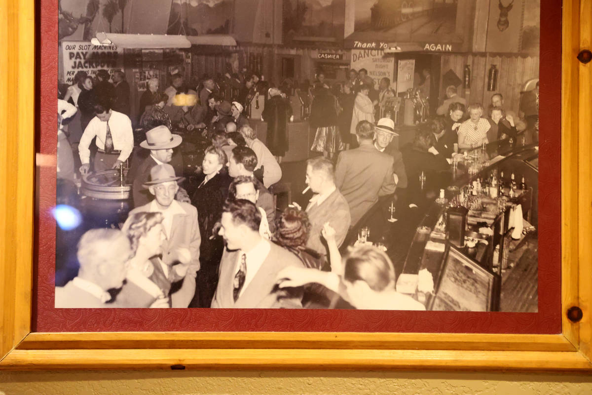 A historical photo showing the original casino floor and bar on the wall at Railroad Pass casin ...