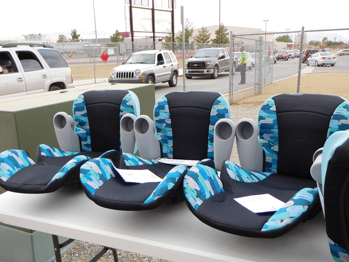 Robin Hebrock/Pahrump Valley Times Several parents left the Back to School Fair with new car se ...