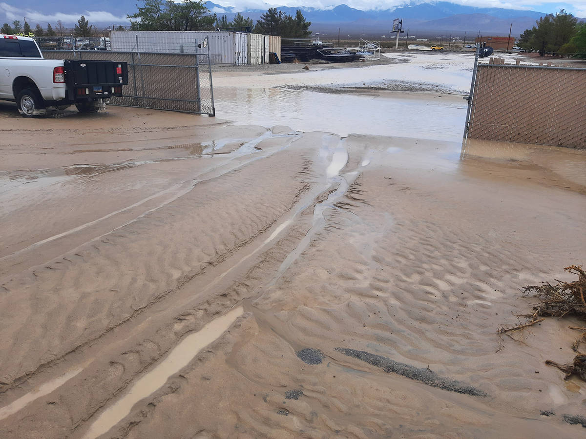 Special to the Pahrump Valley Times Provided by Nye County, this photo shows the mud and flood ...