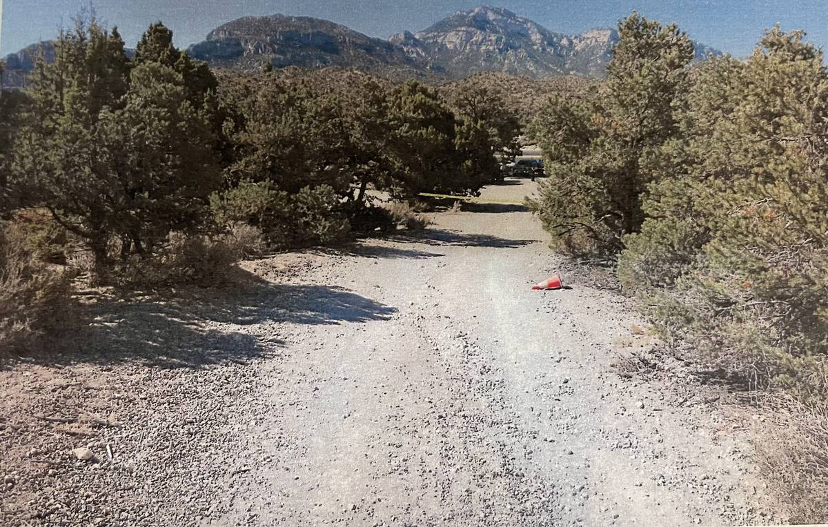 This new evidence photo filed with Clark County District Court on Tuesday shows the area where ...