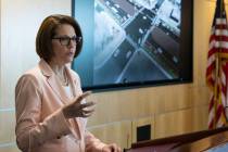 In this July 6, 2021, file photo, U.S. Sen. Catherine Cortez Masto (D-Nev.) speaks as she joine ...
