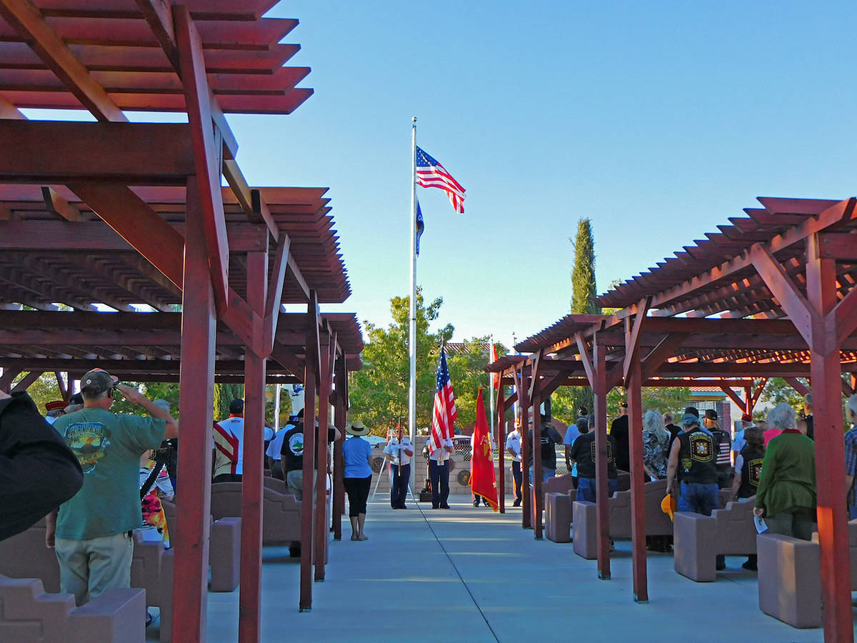 Robin Hebrock/Pahrump Valley Times The Pahrump Veterans Memorial was filled with area residents ...