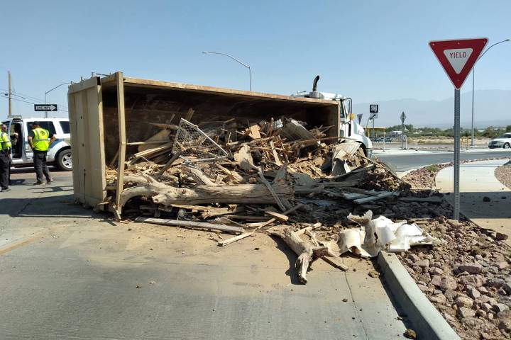 Selwyn Harris/Pahrump Valley Times Northbound Blagg Road was shut down for more than two hours ...