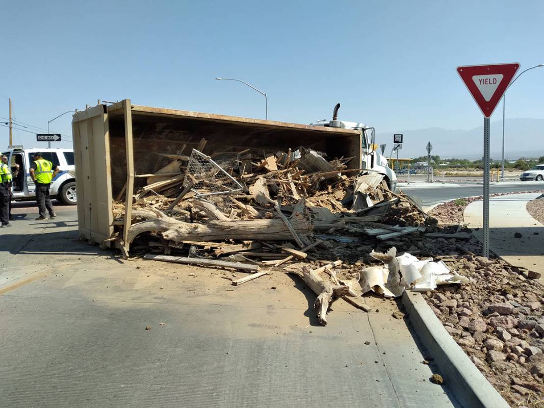 Selwyn Harris/Pahrump Valley Times Northbound Blagg Road was shut down for more than two hours ...