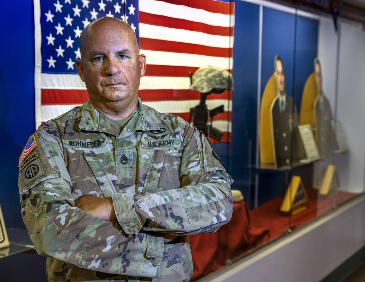 Staff Sgt. Richard Rohweder, who served tours in Iraq and Afghanistan after 9/11, is pictured a ...