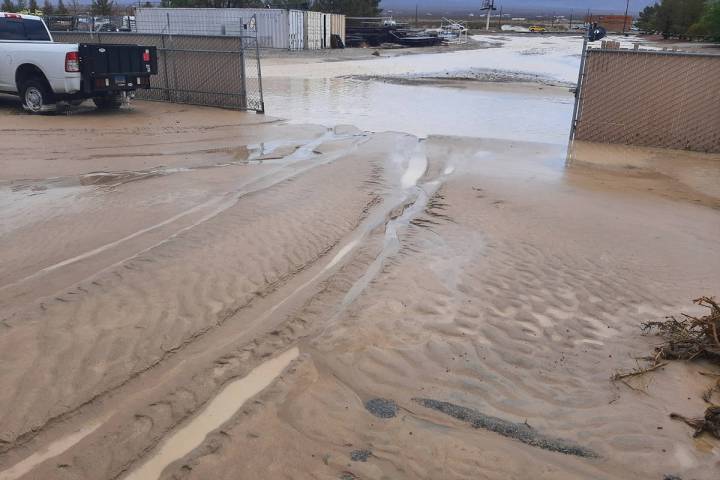 Special to the Pahrump Valley Times Provided by Nye County, this photo shows the mud and flood ...