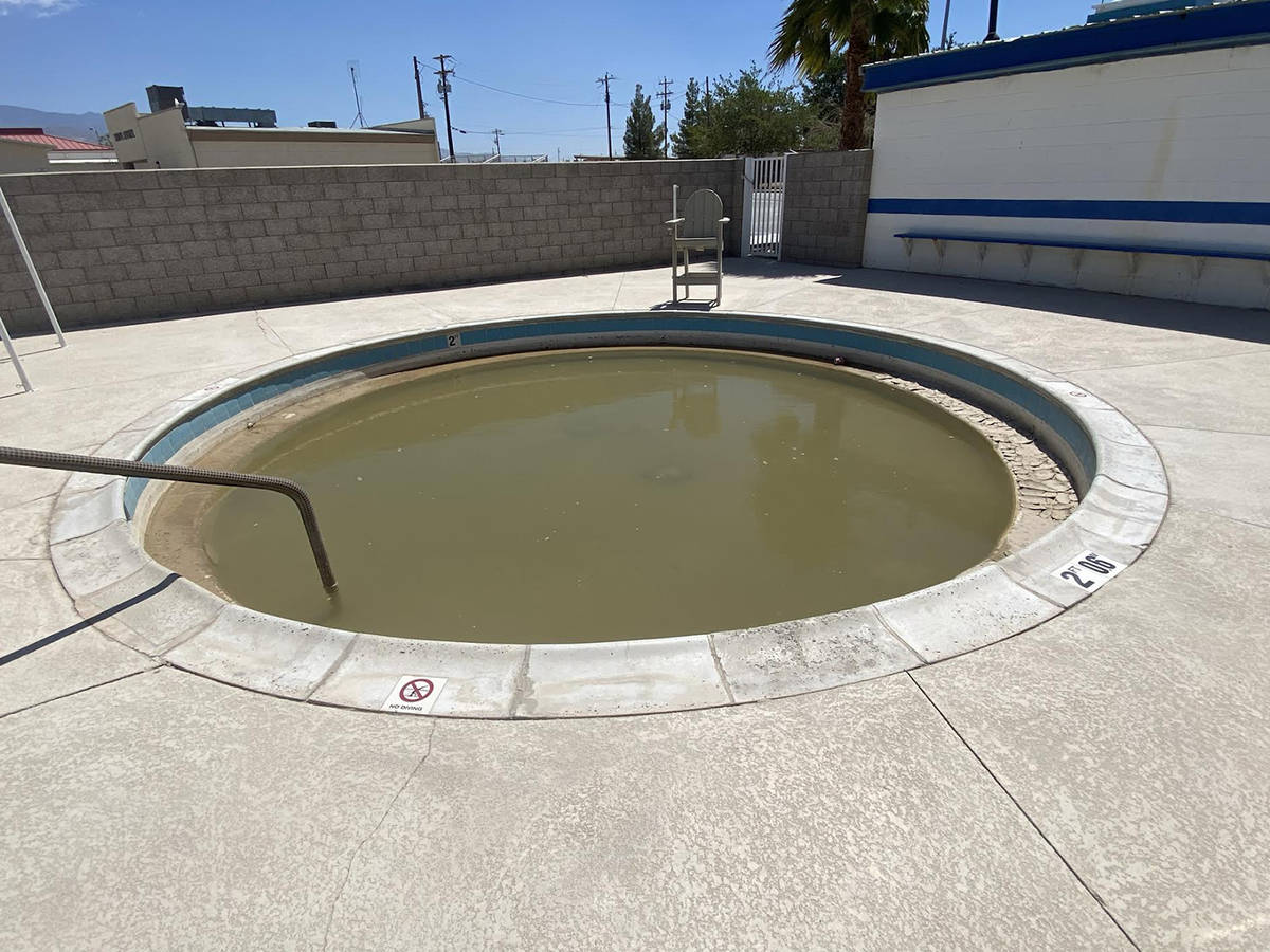 Special to the Pahrump Valley Times The kiddie pool at the Pahrump pool facility was also flood ...