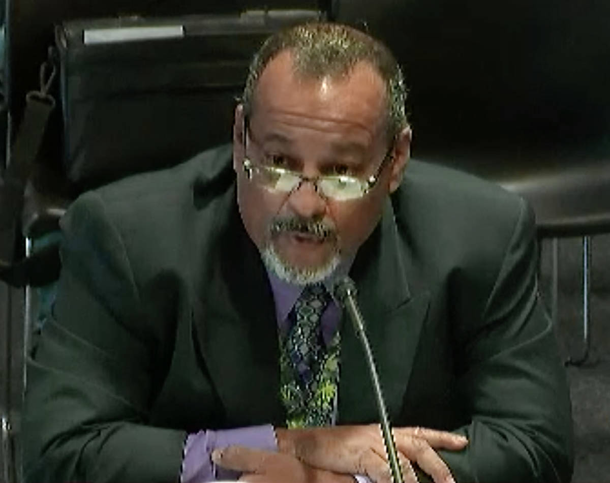 Screenshot of Nevada Department of Taxation Deputy Director Jorge Pupo testifying in a legislat ...