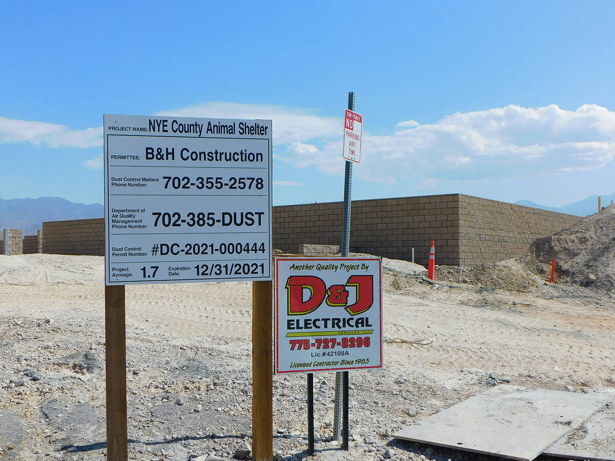 Robin Hebrock/Pahrump Valley Times The new Nye County Animal Shelter in Pahrump is being built ...