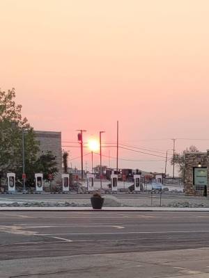 Teresa Martin/Times-Bonanza & Goldfield News Skies are covered with haze as wildfires burn acr ...