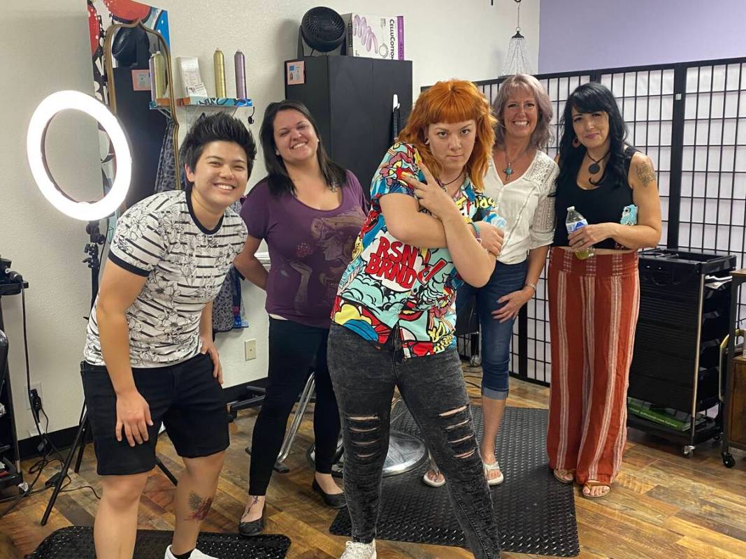 Jeffrey Meehan/Pahrump Valley Times New You Salon owner Nikki Snix stands with her crew at her ...