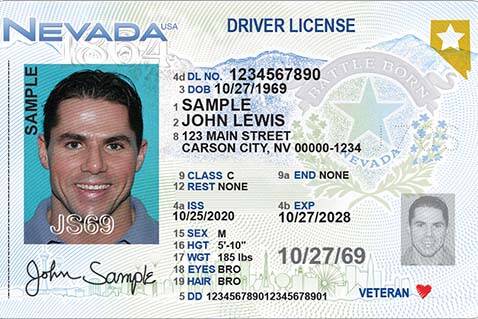 Courtesy: Nevada DMV The new driver’s license design from the Nevada Department of Motor Vehi ...