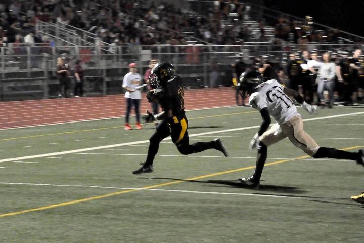 Horace Langford Jr./Pahrump Valley Times - PVHS Football vs Cheyenne, #DeAngelo Brown