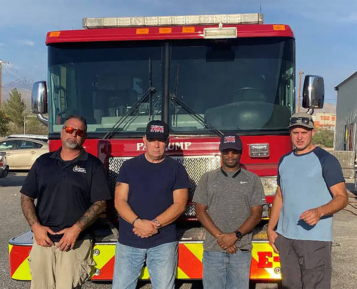 Special to the Pahrump Valley Times The team of four Pahrump Valley Fire and Rescue Services me ...