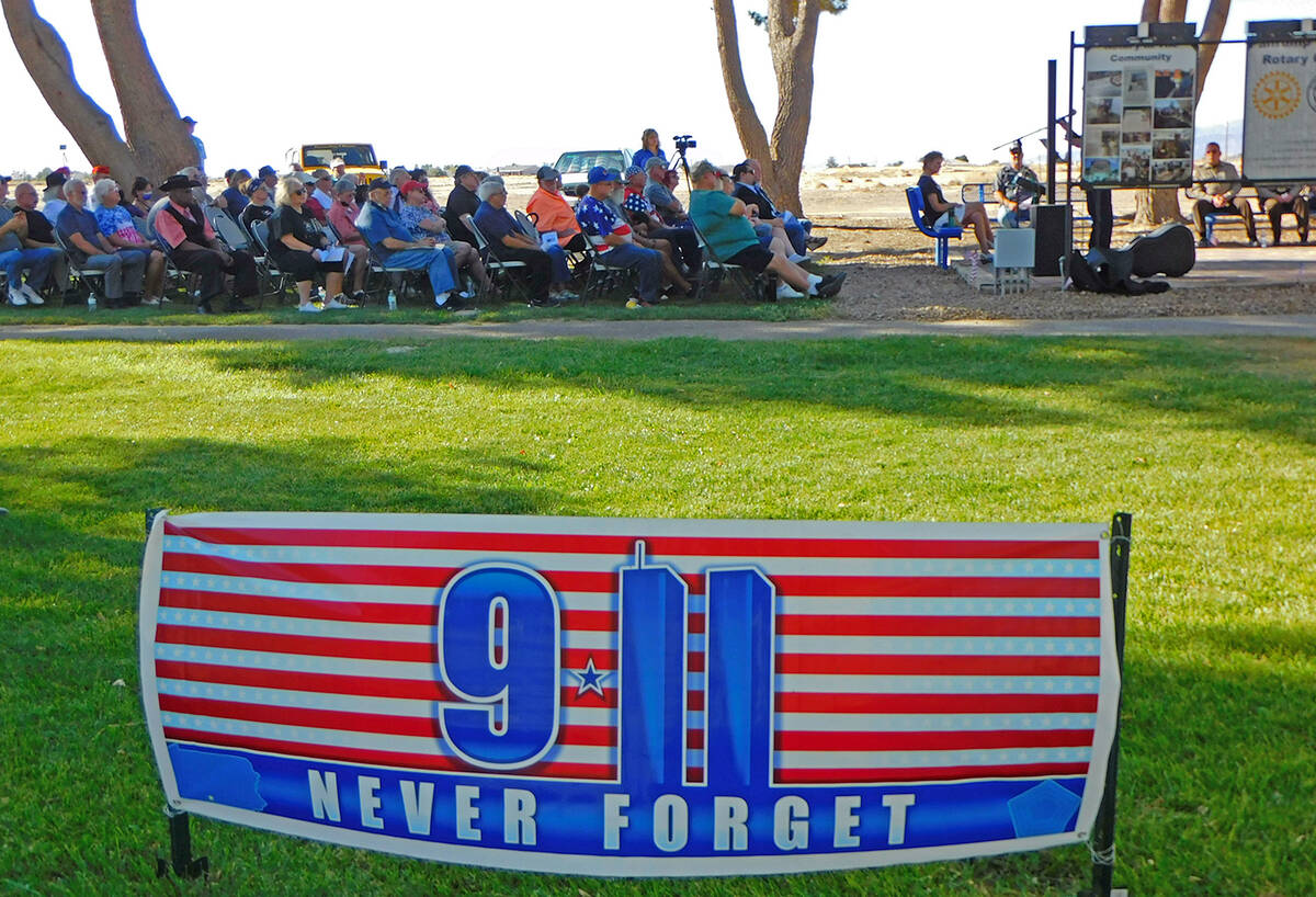 Robin Hebrock/Pahrump Valley Times A special banner was strung across the grass at the First Re ...