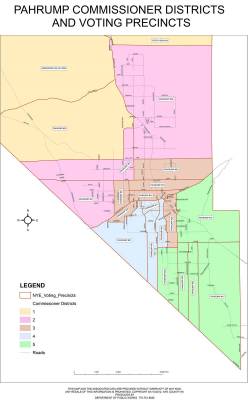 Special to the Pahrump Valley Times This map shows more detail on the borders of the four Nye C ...