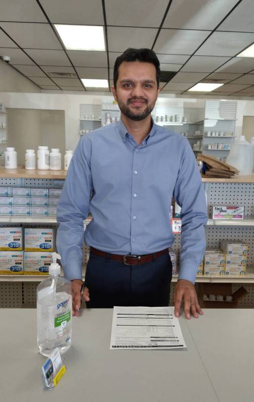 Selwyn Harris/Pahrump Valley Times Pharmacist Waseem Sarwar opened Pahrump Care Pharmacy earlie ...