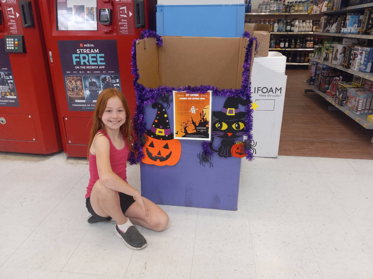 Special to the Pahrump Valley Times The Halloween Costume Drive donation box is located inside ...