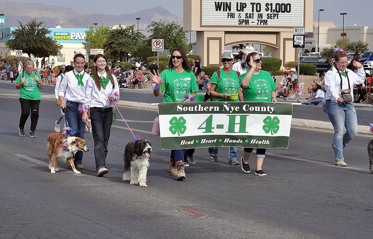 Horace Langford Jr./Pahrump Valley Times The Pahrump 4-H Club is seen strolling down Highway 1 ...