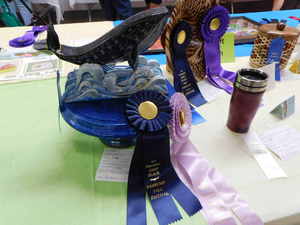 Robin Hebrock/Pahrump Valley Times Prizes for the best of each category in the Pahrump Fall Fes ...