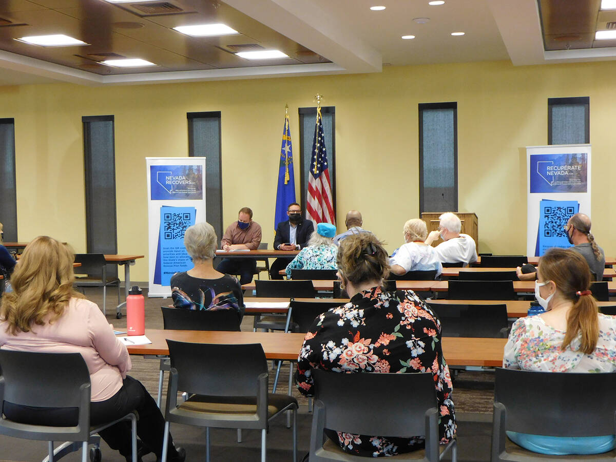 Robin Hebrock/Pahrump Valley Times The Nevada Recovers Listening Tour made a trip to the Pahrum ...