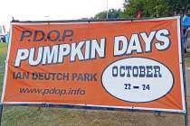 Robin Hebrock/Pahrump Valley Times Signs announcing the upcoming 12th Annual PDOP Pumpkin Days ...