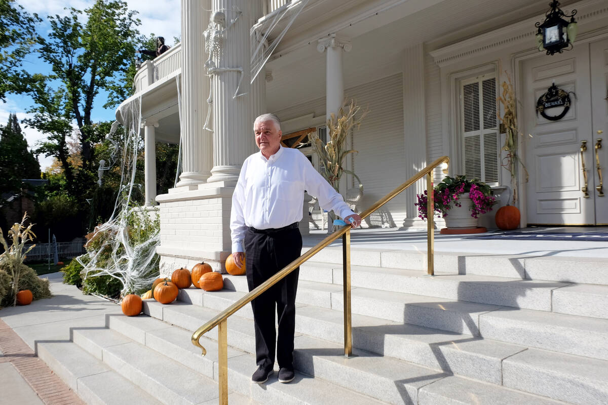 Nevada Gov. Steve Sisolak outside the governor's mansion in Carson City Wednesday. The mansion, ...