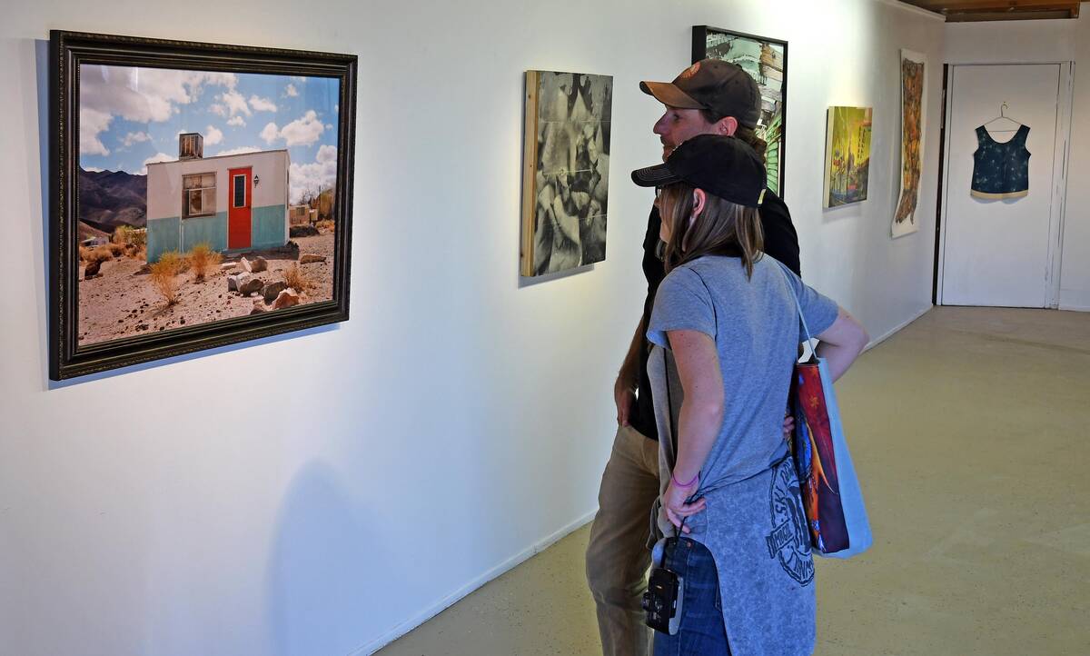 Richard Stephens/Special to the Pahrump Valley Times Attendees of the Bullfrog Biennial Art Exh ...