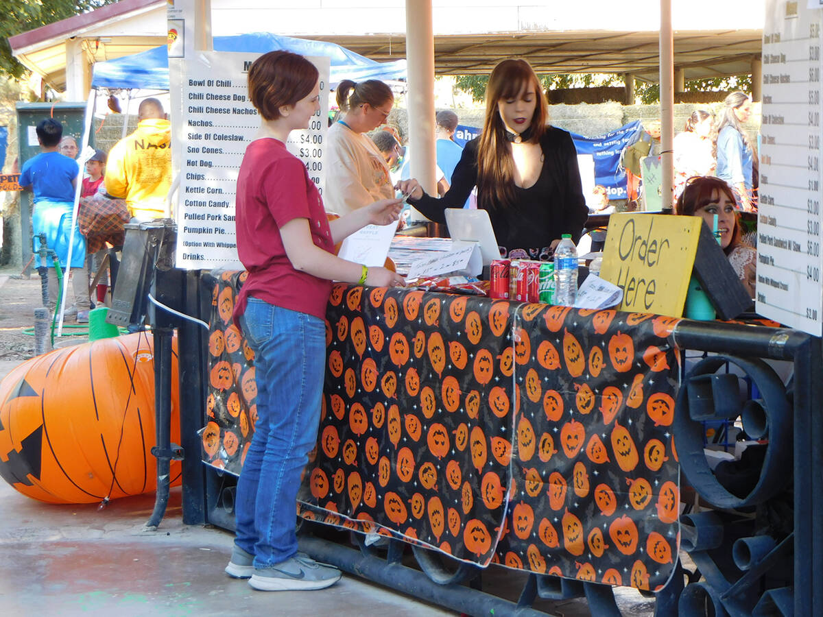 Robin Hebrock/Pahrump Valley Times Food and beverages were on sale at Pumpkin Days, ensuring pa ...