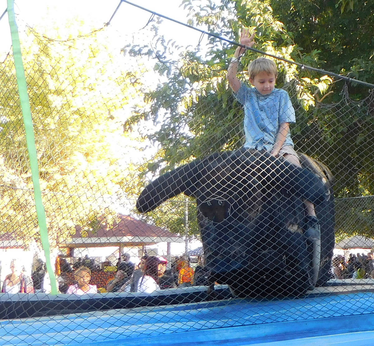 Robin Hebrock/Pahrump Valley Times The mechanical bull riding was a very popular feature of Pum ...