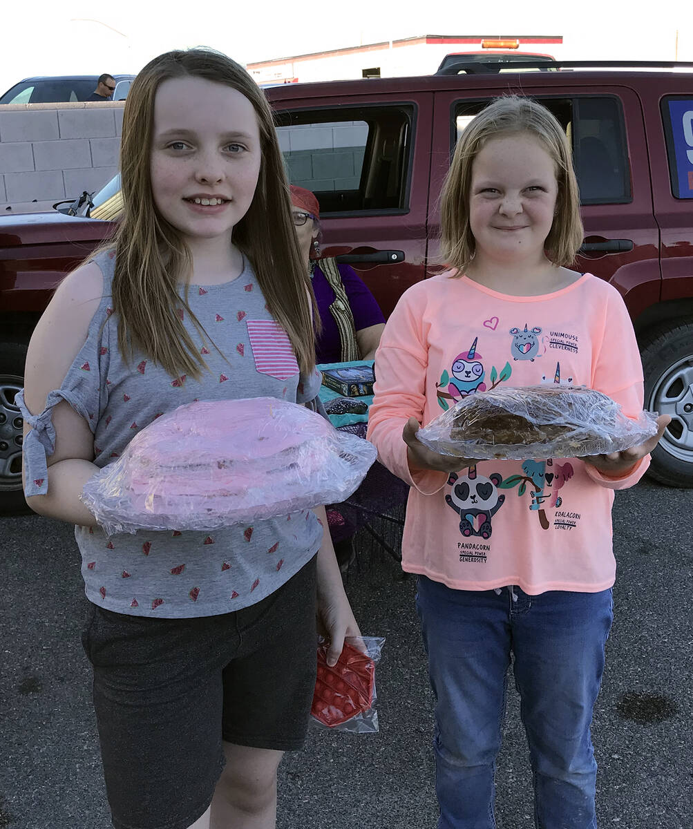 Robin Hebrock/Pahrump Valley Times A cake walk was one of the activities at the Halloween party ...