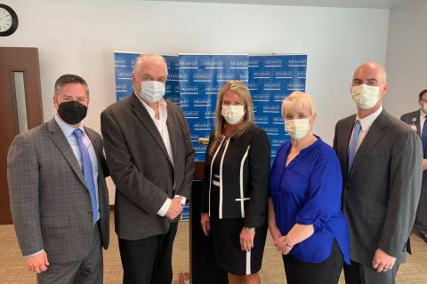 Courtesy/Desert View Hospital Pictured from left to right is Nevada Assemblyman Steve Yeager, ...