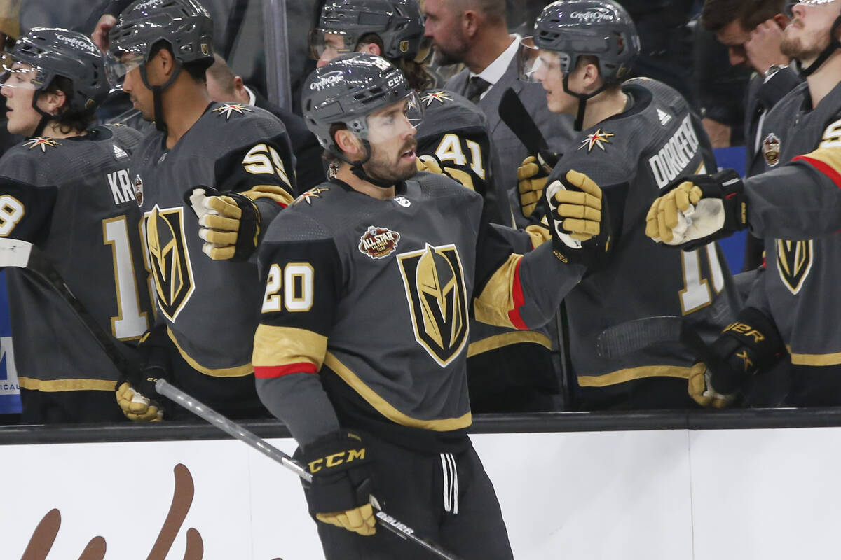 Vegas Golden Knights left wing Max Pacioretty (67) skates against the Seattle Kraken during the ...
