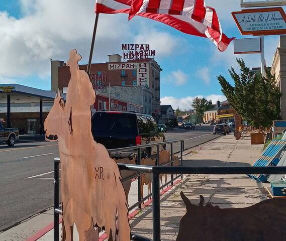 Charlotte Uyeno/Times-Bonanza & Goldfield News Works by Twisted Steel can be seen displayed al ...