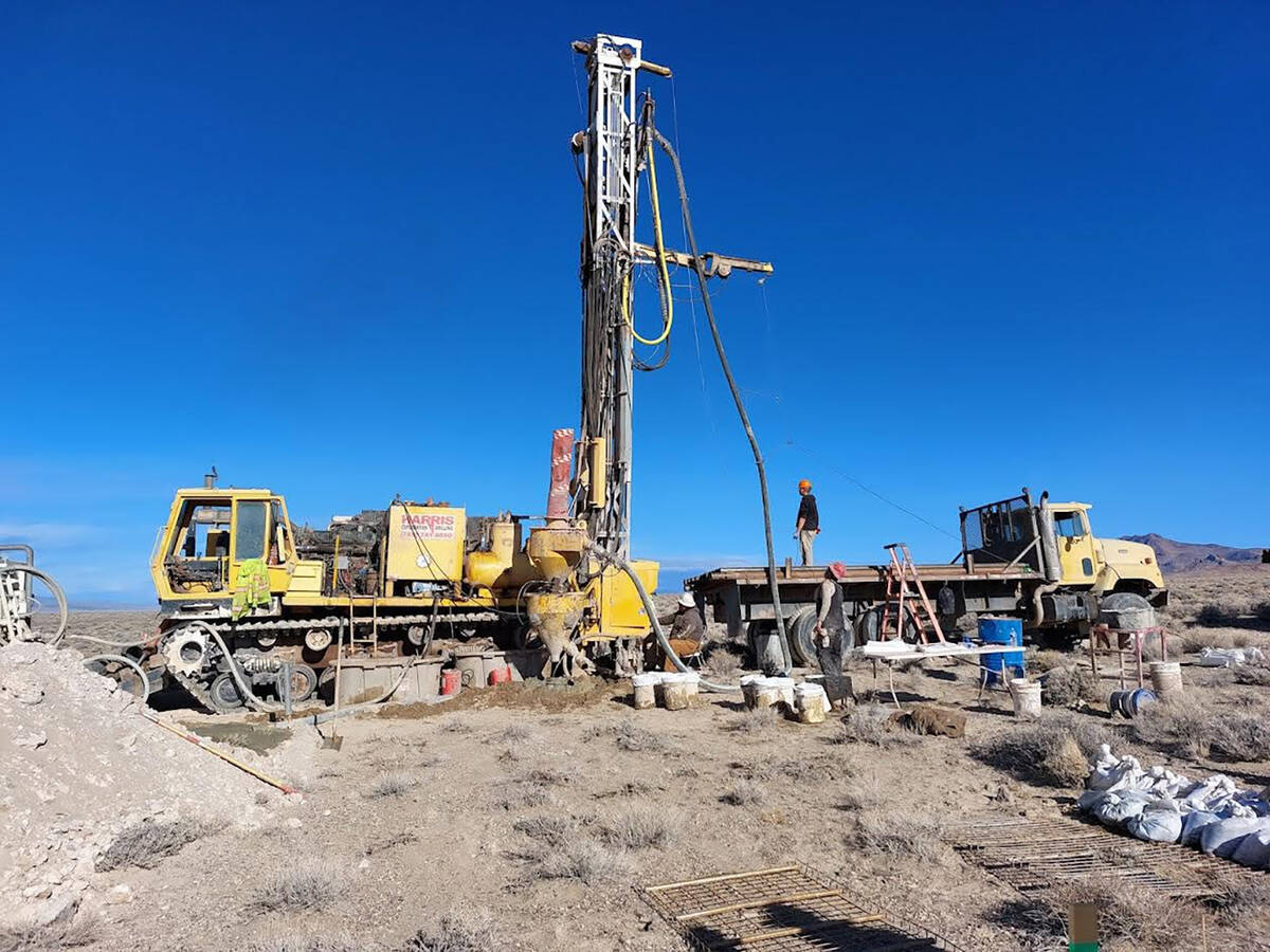 Special to the Pahrump Valley Times This photo shows exploration drilling at the Tonopah lithiu ...