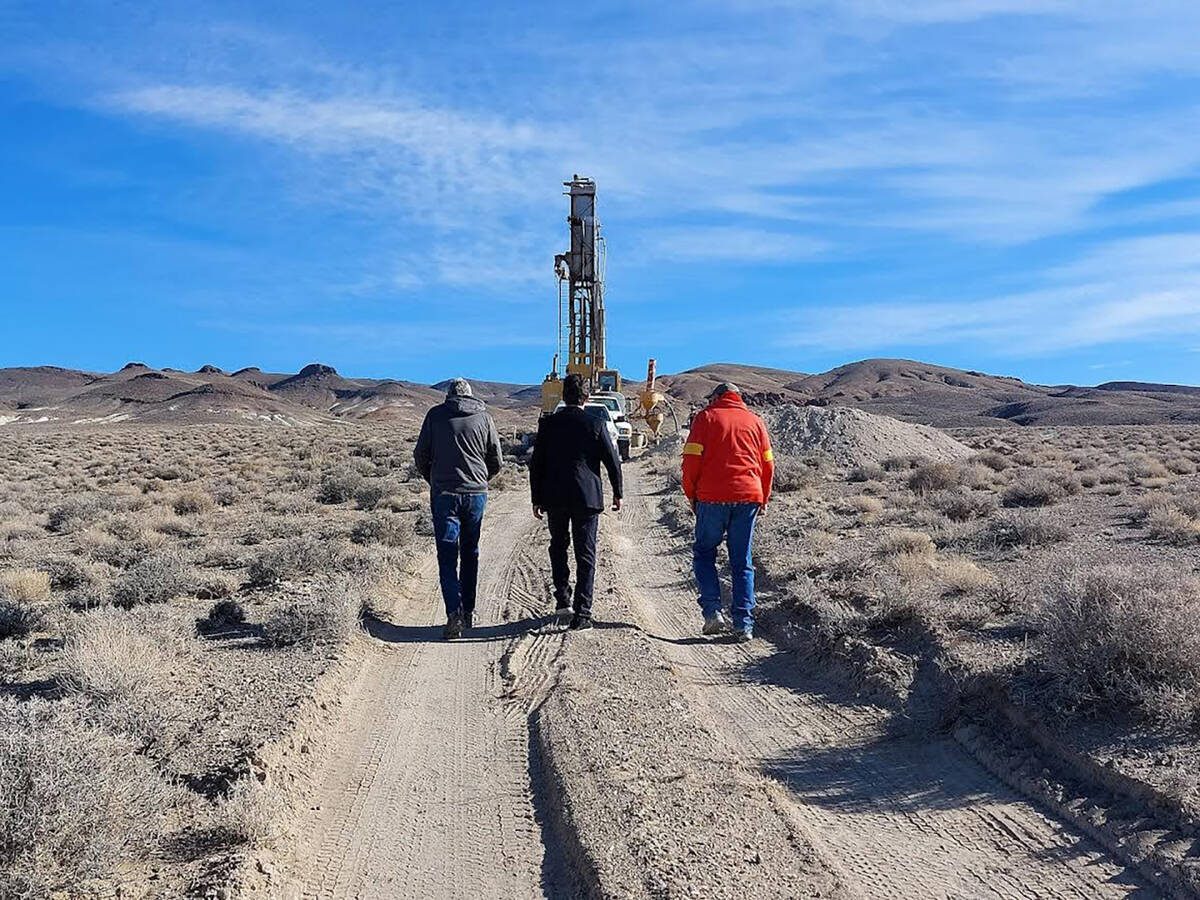 Special to the Pahrump Valley Times Another view of the drilling at the Tonopah lithium claims ...