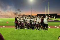 Tina Wilson/Special to the Pahrump Valley Times. Pahrump's U13 football team posing with the tr ...