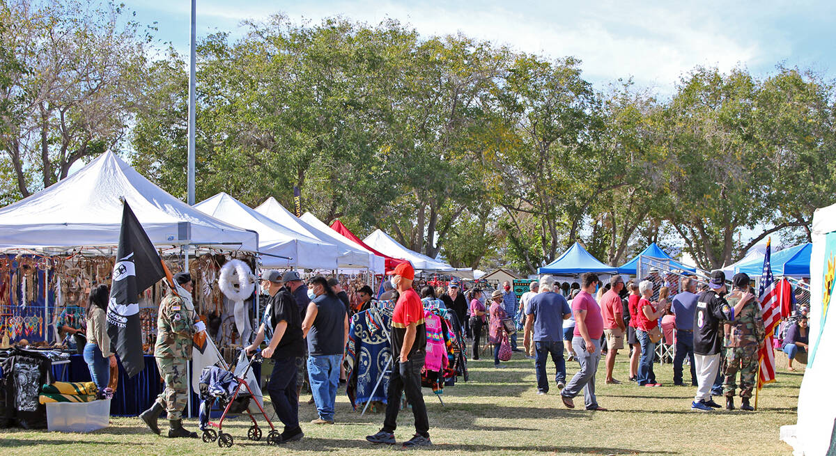 Robin Hebrock/Pahrump Valley Times Petrack Park was packed with Pahrump Powwow patrons all thro ...