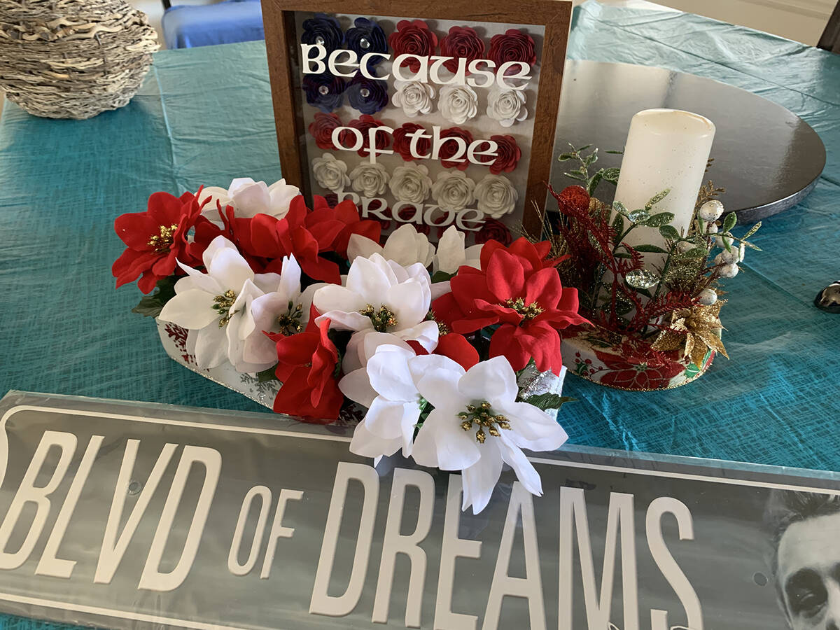 Special to the Pahrump Valley Times A shadow box, handmade Christmas centerpieces and a Jimmy D ...
