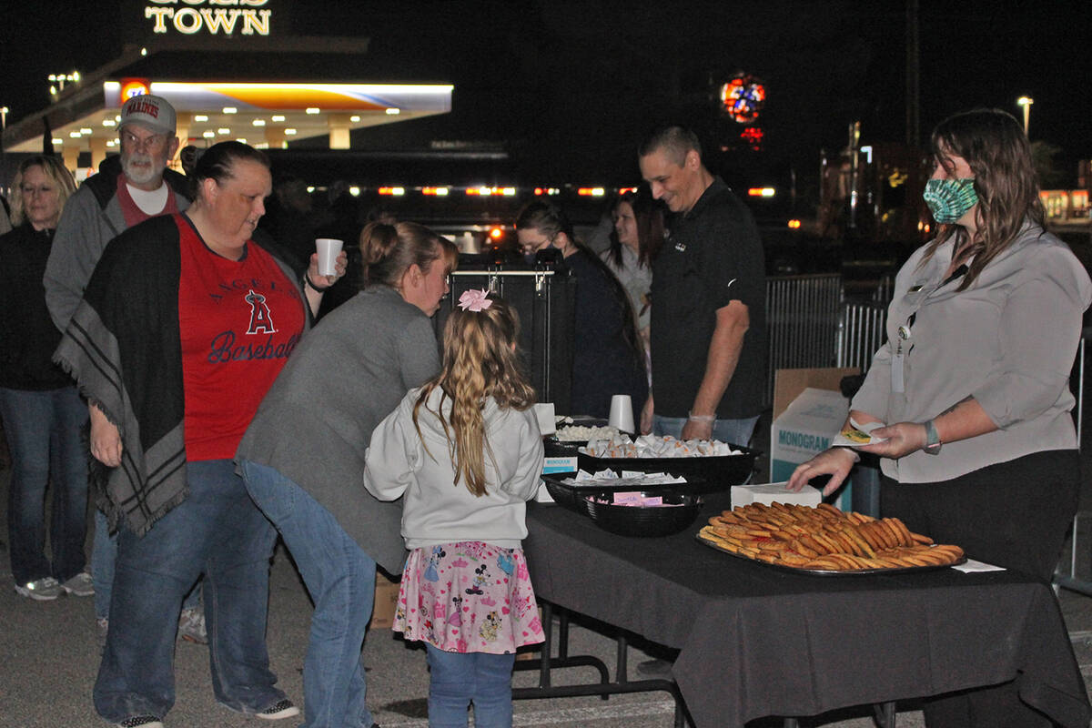 Robin Hebrock/Pahrump Valley Times Cookies, cocoa and coffee were handed out free to all attend ...