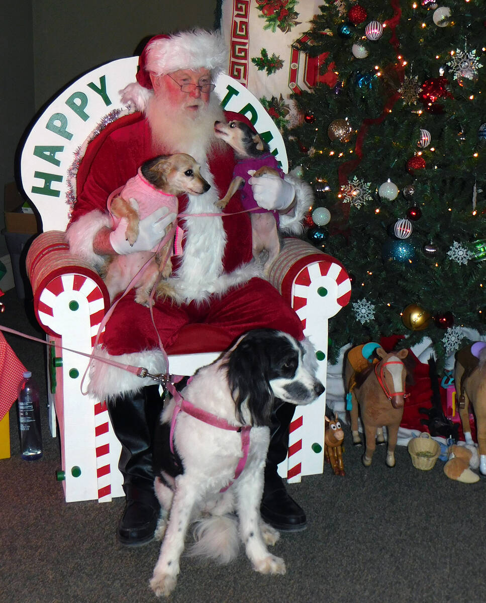 Robin Hebrock/Pahrump Valley Times Santa enjoyed spending time with the valley's furry friends ...