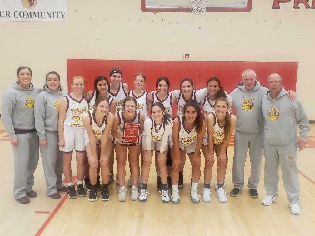 Toni Wombaker/Special to the Pahrump Valley Times. The 2021-22 Pahrump Valley Trojans girls bas ...