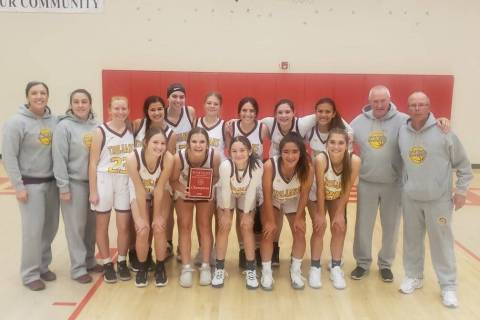 Toni Wombaker/Special to the Pahrump Valley Times. The 2021-22 Pahrump Valley Trojans girls bas ...