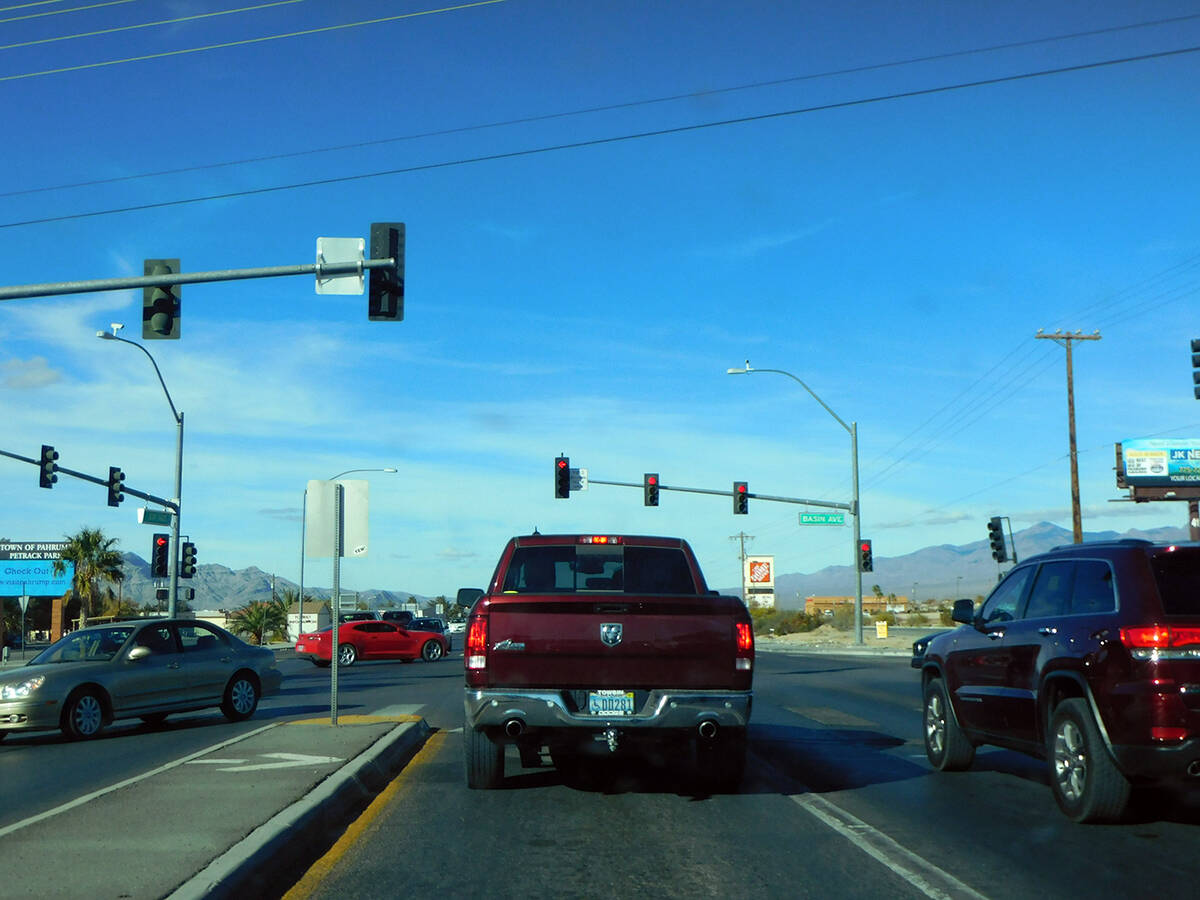 Robin Hebrock/Pahrump Valley Times All three of the valley's signalized intersections, includin ...