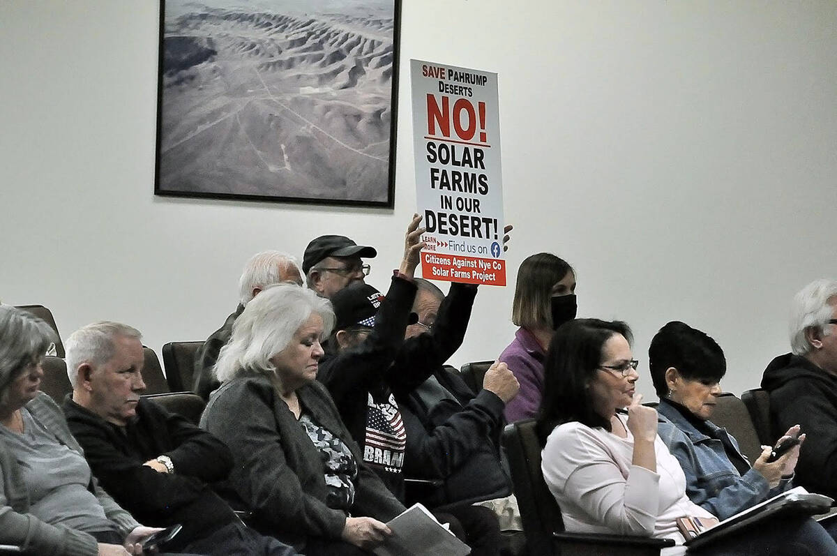 Horace Langford Jr./Pahrump Valley Times Residents are pictured at the Nye County Commission's ...