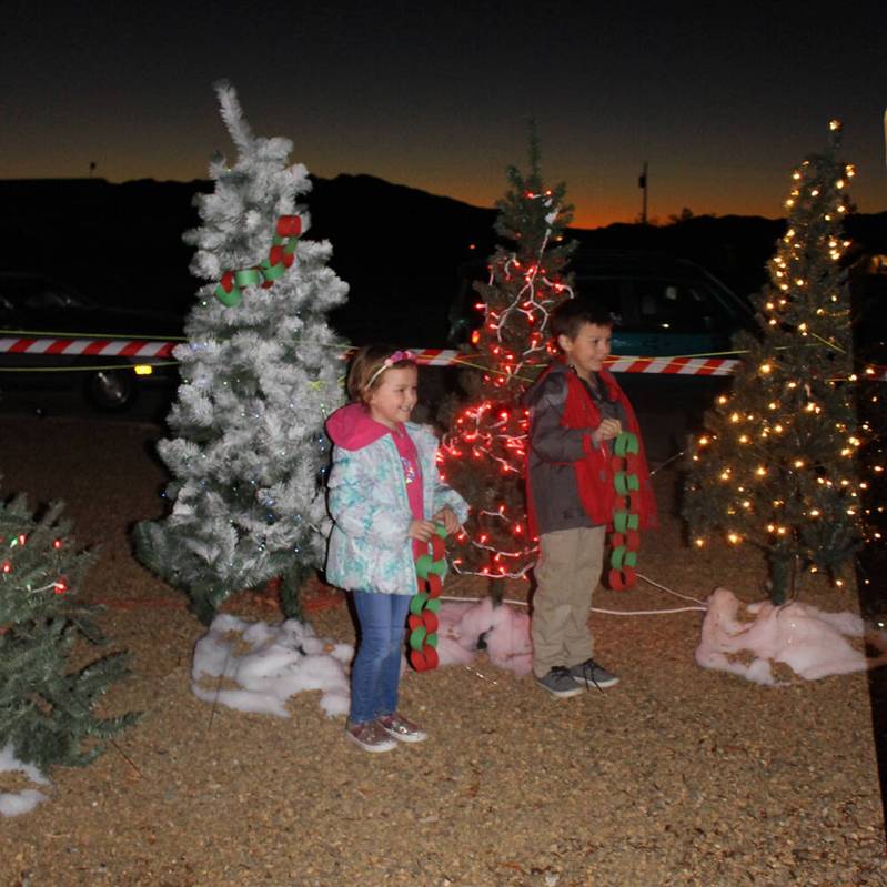 Robin Hebrock/Pahrump Valley Times Christmas tree lane was a popular photo spot for those atten ...