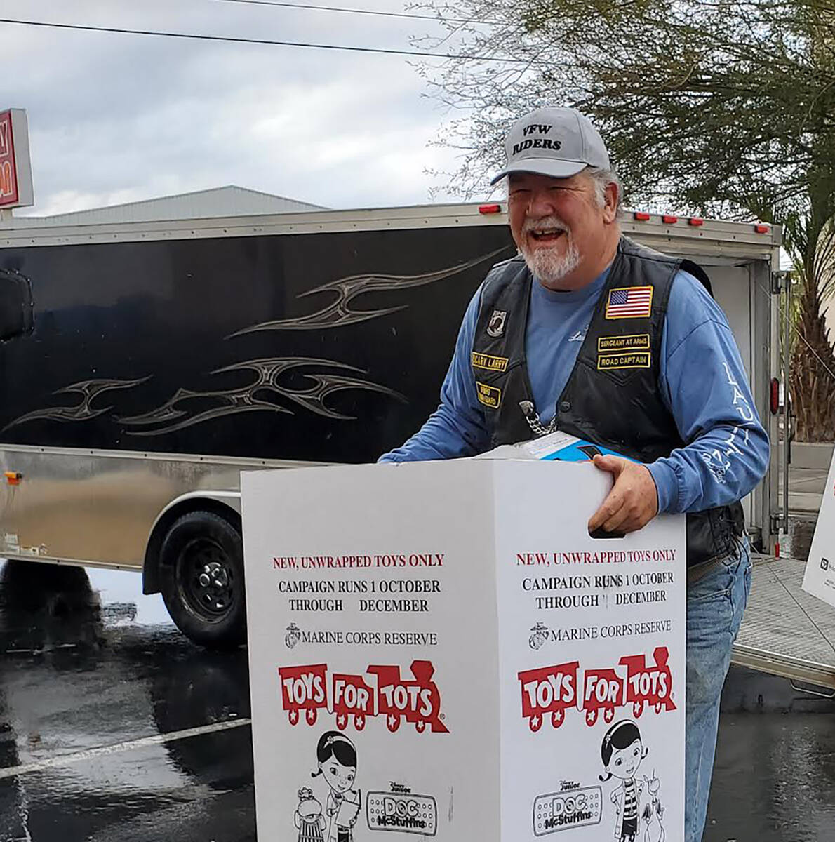 Special to the Pahrump Valley Times With a giant smile on his face, a local VFW Rider is pictur ...
