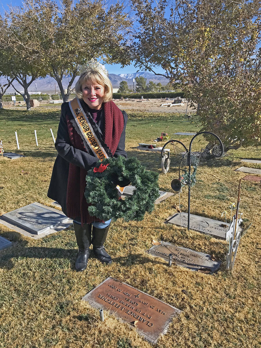 Robin Hebrock/Pahrump Valley Times 2021 Ms. Senior Golden Years Marla Querica is pictured placi ...