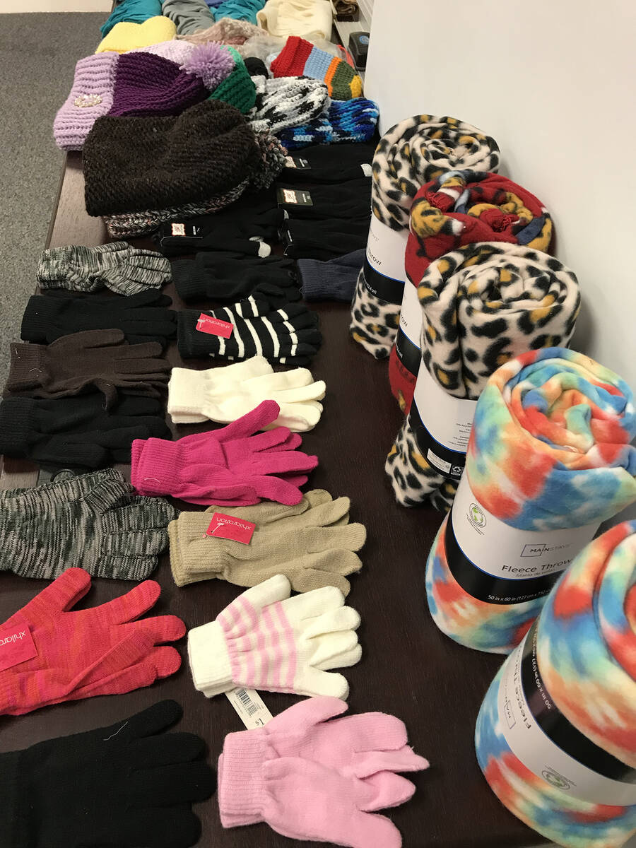 Robin Hebrock/Pahrump Valley Times Those in need of warm gloves, blankets or beanies were able ...
