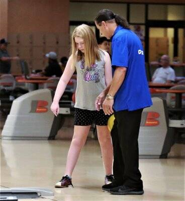Special to the Pahrump Valley Times A youth bowler being coached during the 2021 Youth Bowling ...